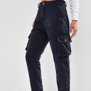 Navy corduroy jogger pants
